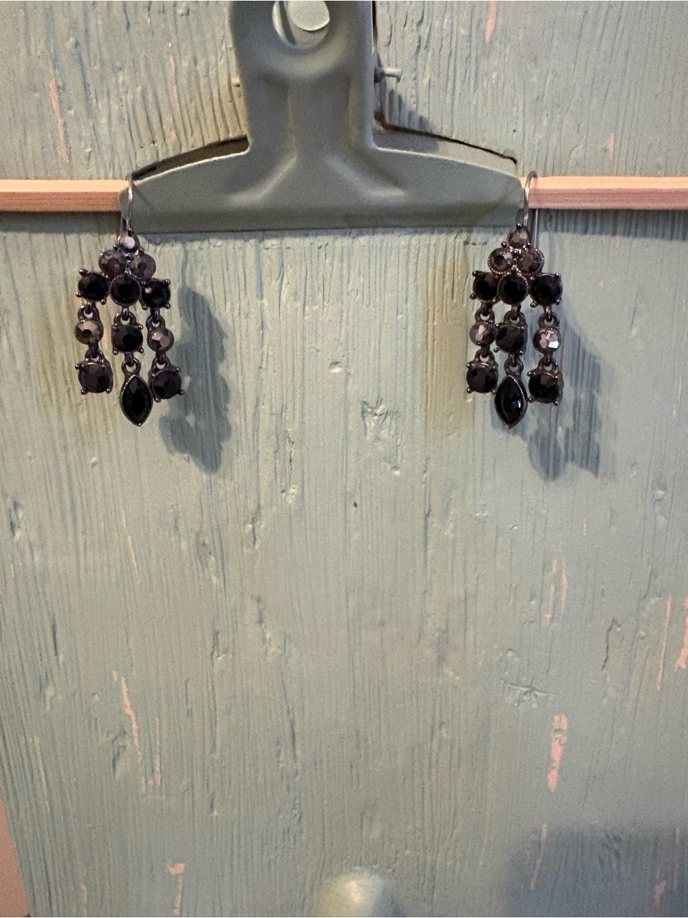 Black Dangle Chandelier Earrings